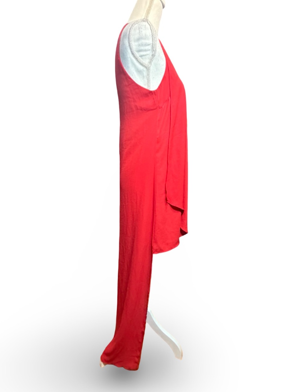 One One Six Red Asymmetrical High-Low Tiered Maxi Dress, S - Picture 5 of 11